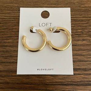 LOFT Shiny Gold Hoop Earrings
